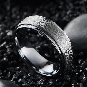 1 PC Alloy Laser Geometric Pattern Simple Fashion Ring