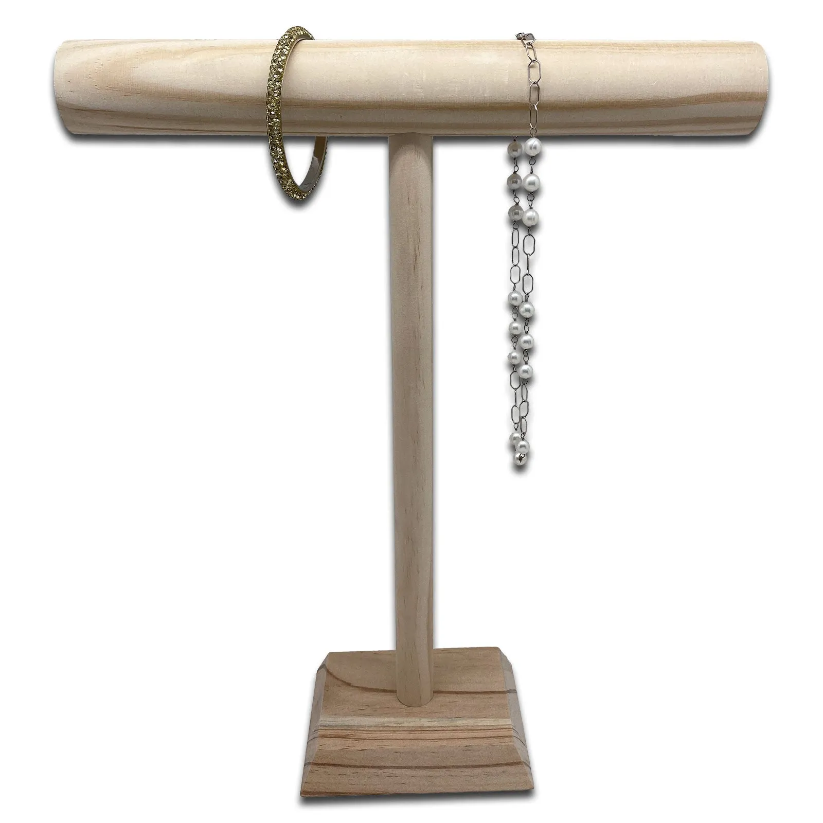 11 3/4" Natural Wood Single Round T-Bar Display
