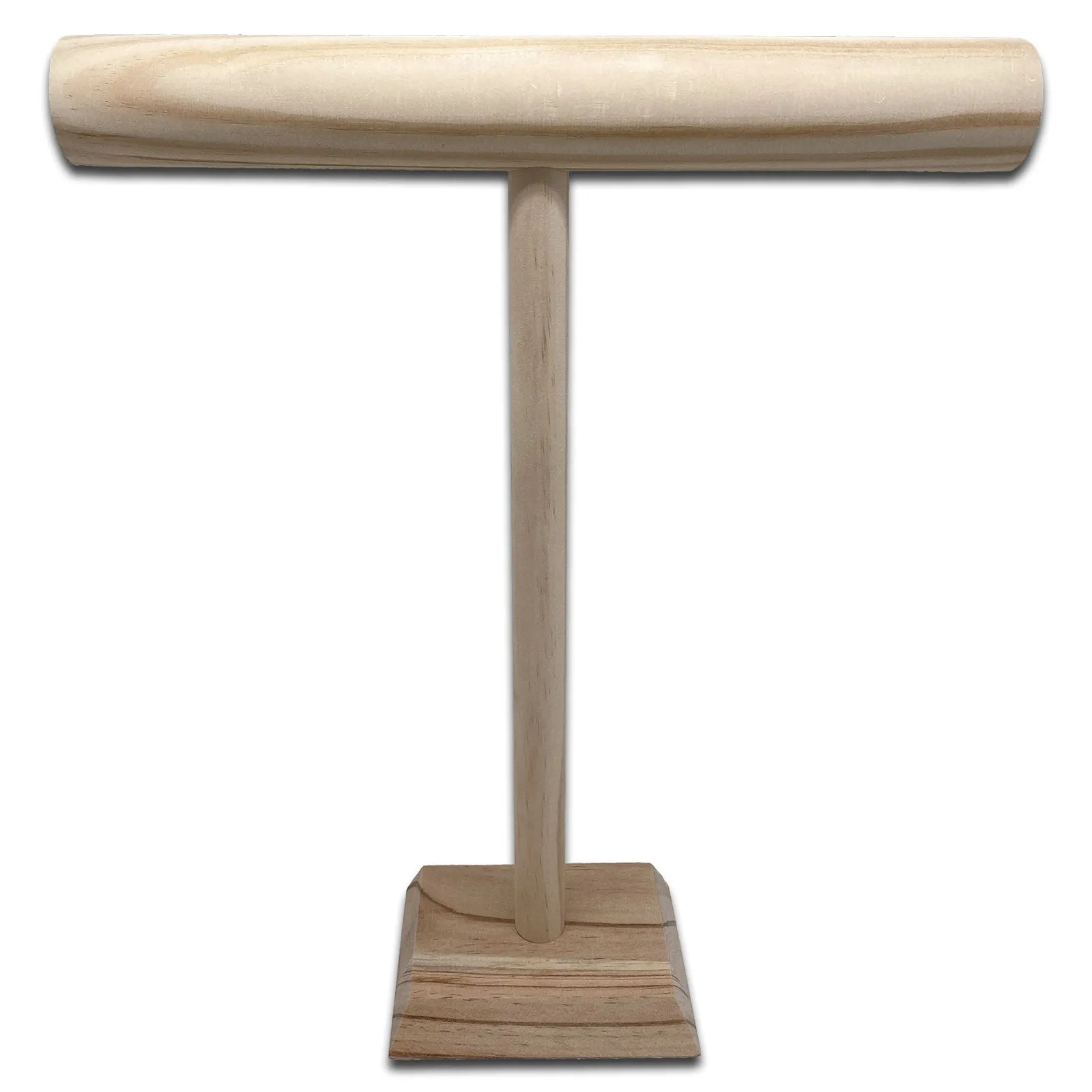 11 3/4" Natural Wood Single Round T-Bar Display
