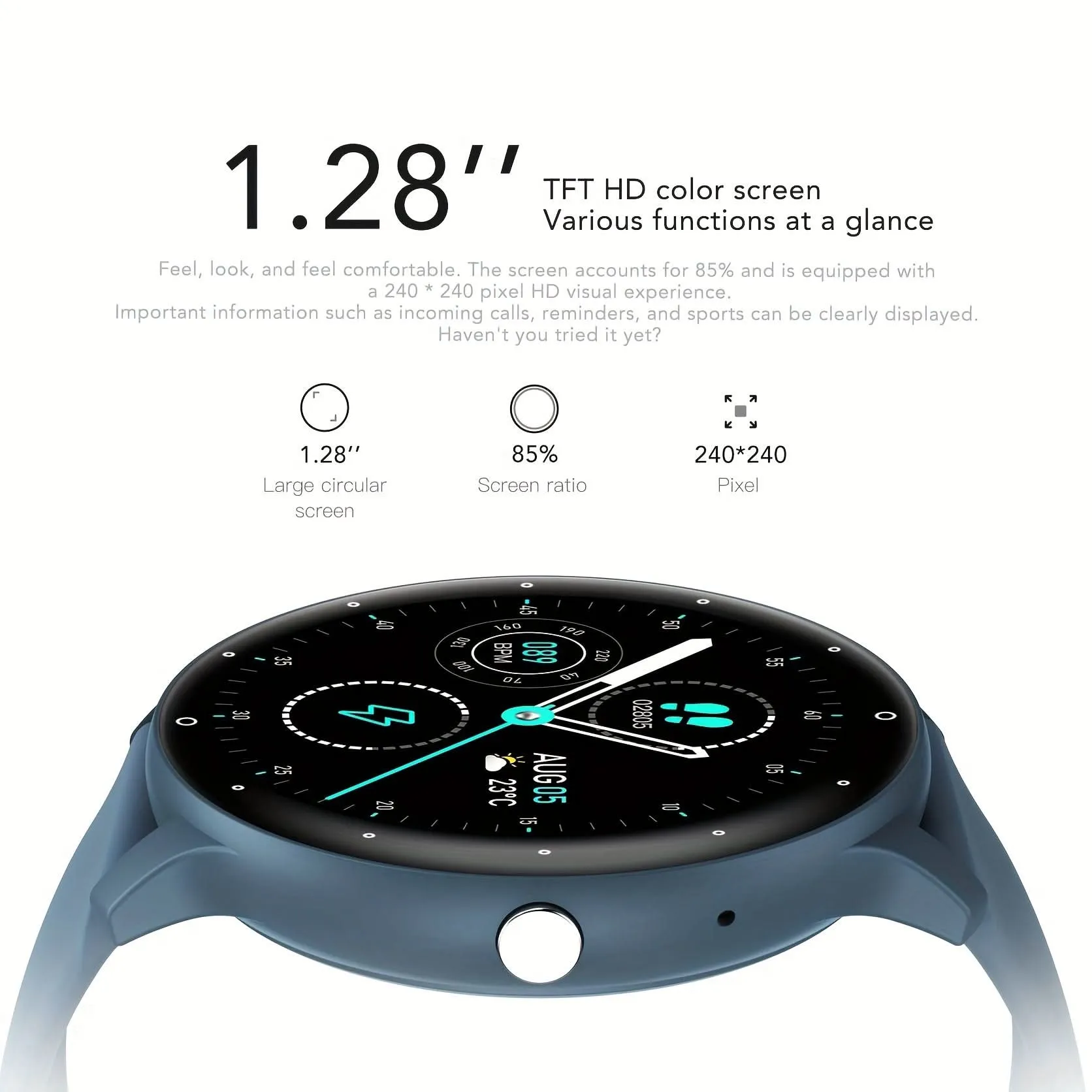 1.52"HD Round Screen Sport Smart Watch for Men and Women