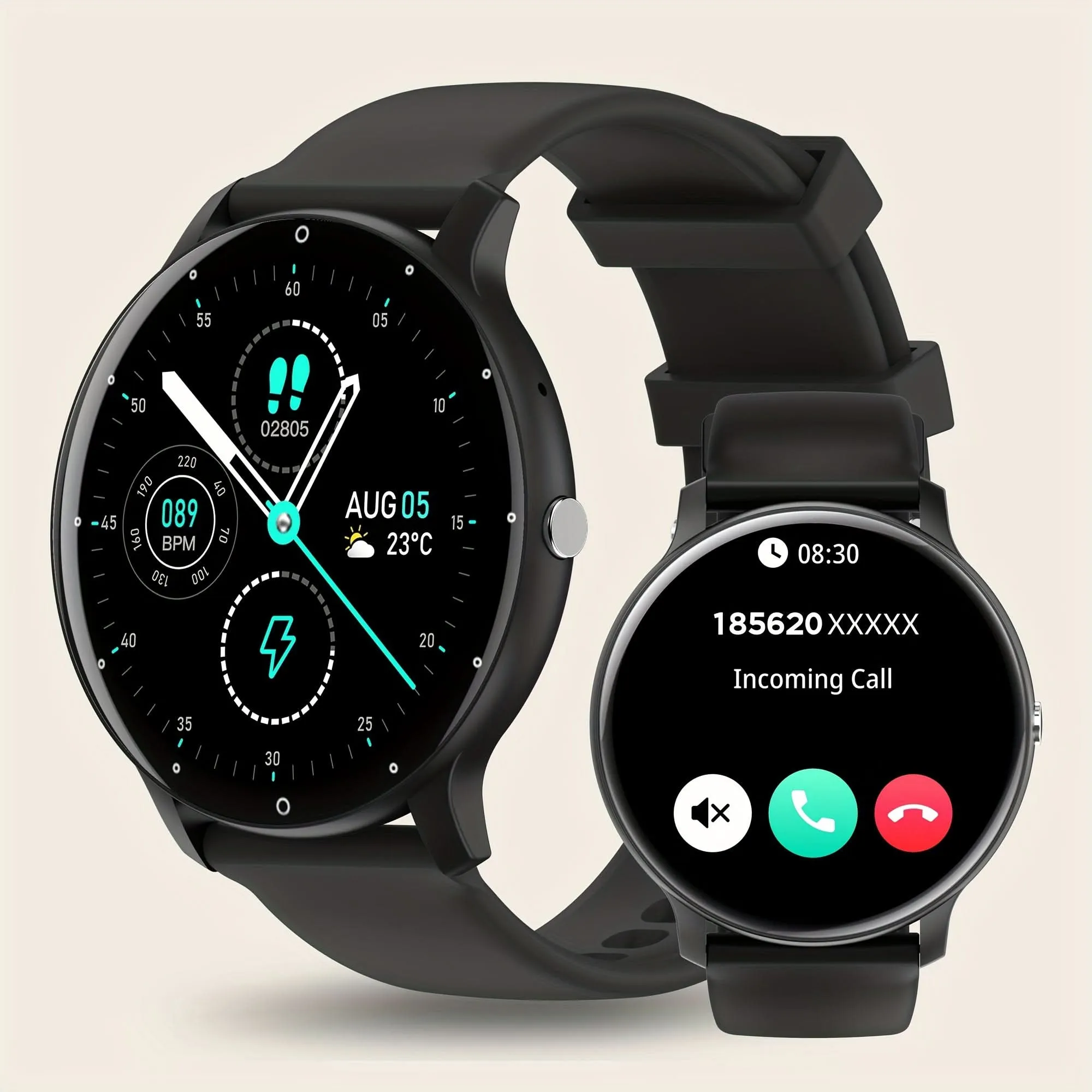 1.52"HD Round Screen Sport Smart Watch for Men and Women