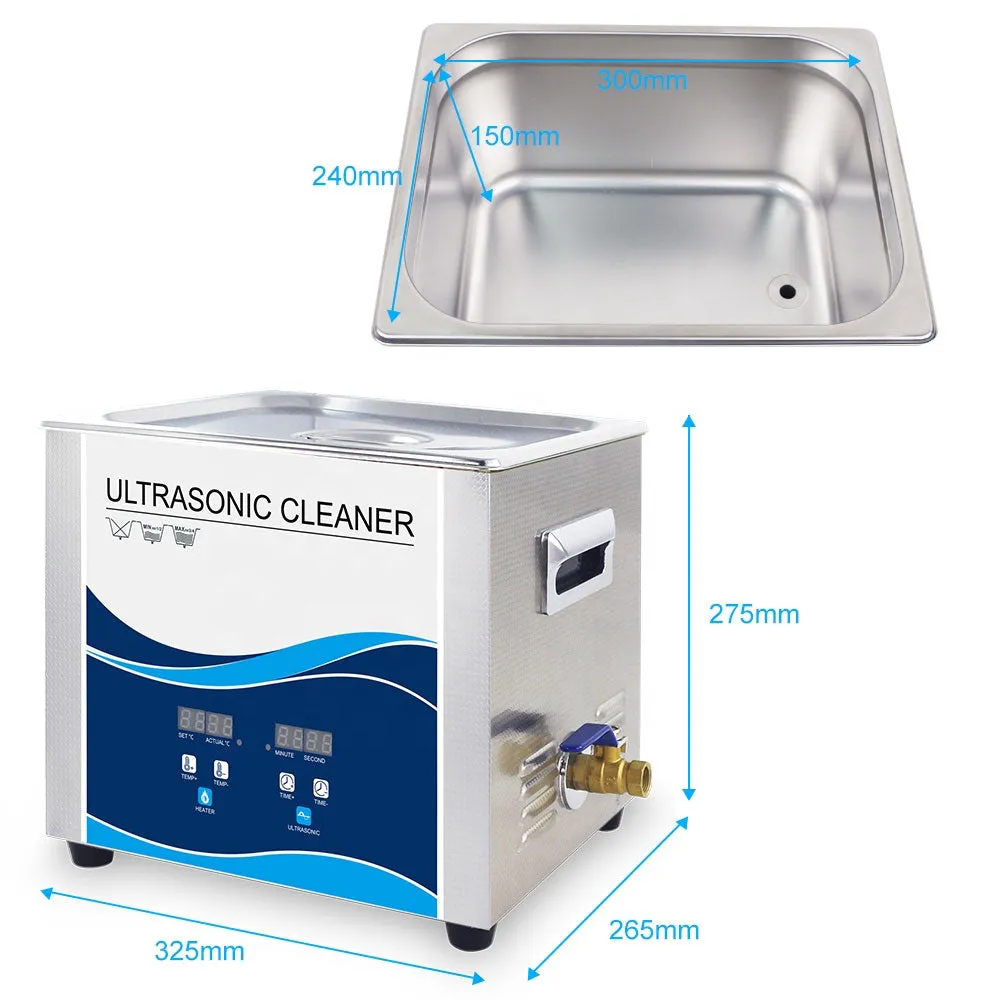 15L Digital Ultrasonic Cleaner | Jewelry & Parts Cleaning | Ultra Sonic Bath with Degas Function