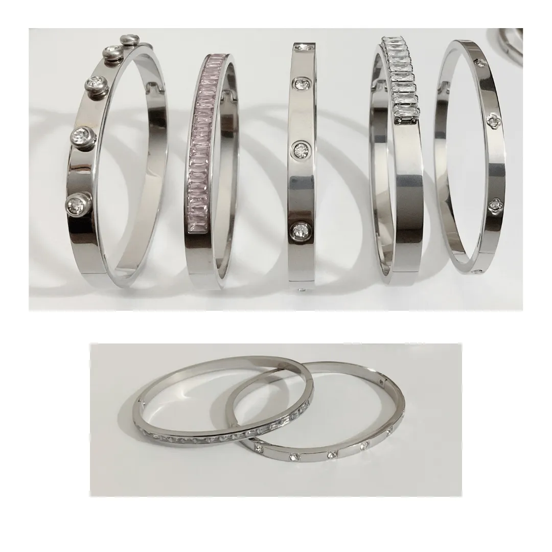 18K Gold Hinged Bracelet - White | Waterproof Tarnish Free Gold Bracelet