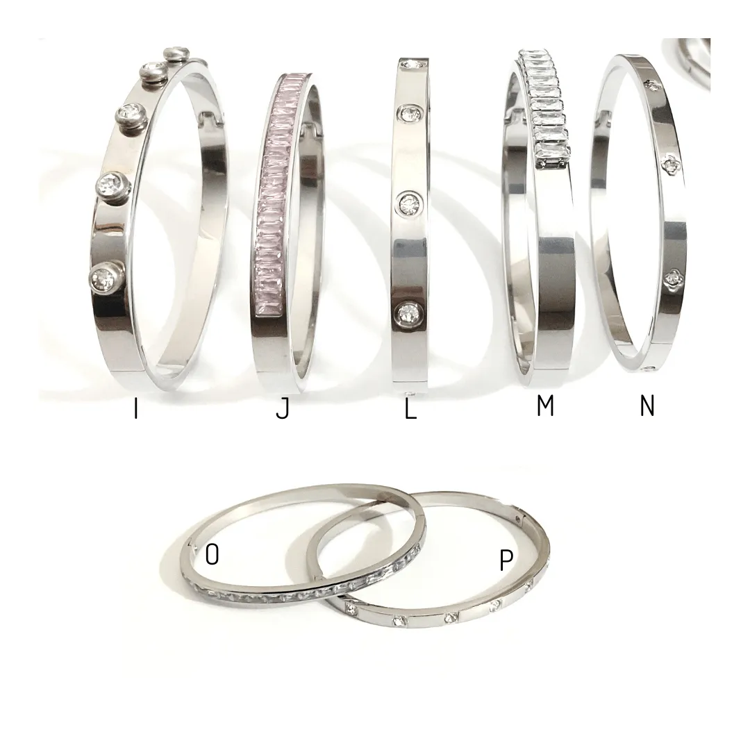 18K Gold Hinged Bracelet - White | Waterproof Tarnish Free Gold Bracelet