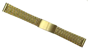 18MM Classic President Style Gold Color Stainless Steel Watch Bands with Regular Clasp