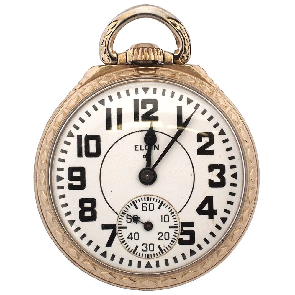 1951 Elgin/Raymond 10k Gold Filled Pocket Watch - 21J, Grade 571, 16s RR Grade