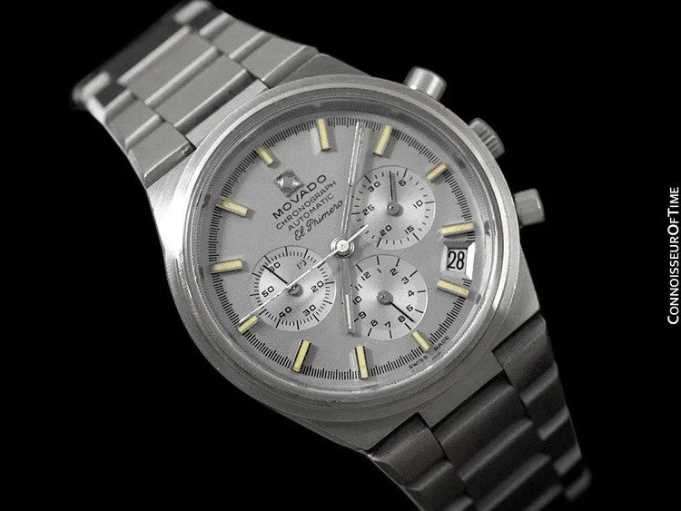 1970's Zenith - Movado El Primero Mens Vintage Automatic Chronograph - Stainless Steel