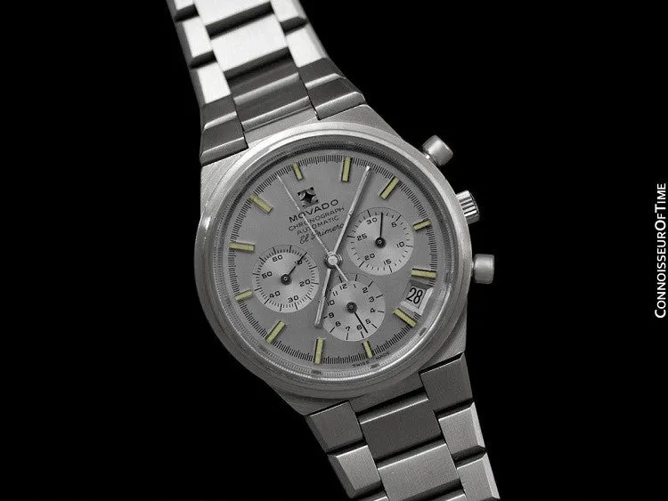 1970's Zenith - Movado El Primero Mens Vintage Automatic Chronograph - Stainless Steel