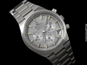 1970's Zenith - Movado El Primero Mens Vintage Automatic Chronograph - Stainless Steel
