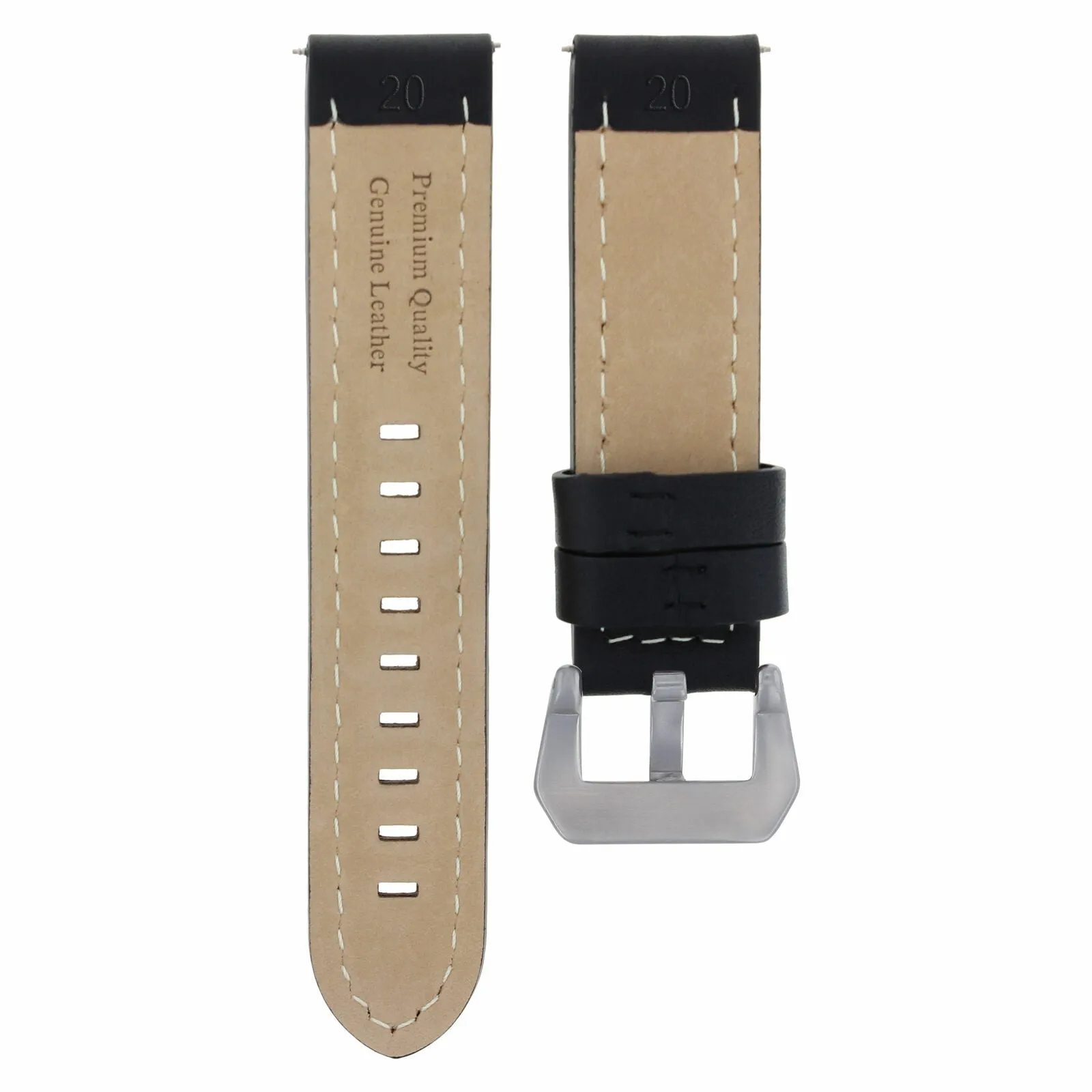 20MM COW LEATHER WATCH BAND STRAP FOR ULYSEE NARDIN WATCH BRACELET BLACK