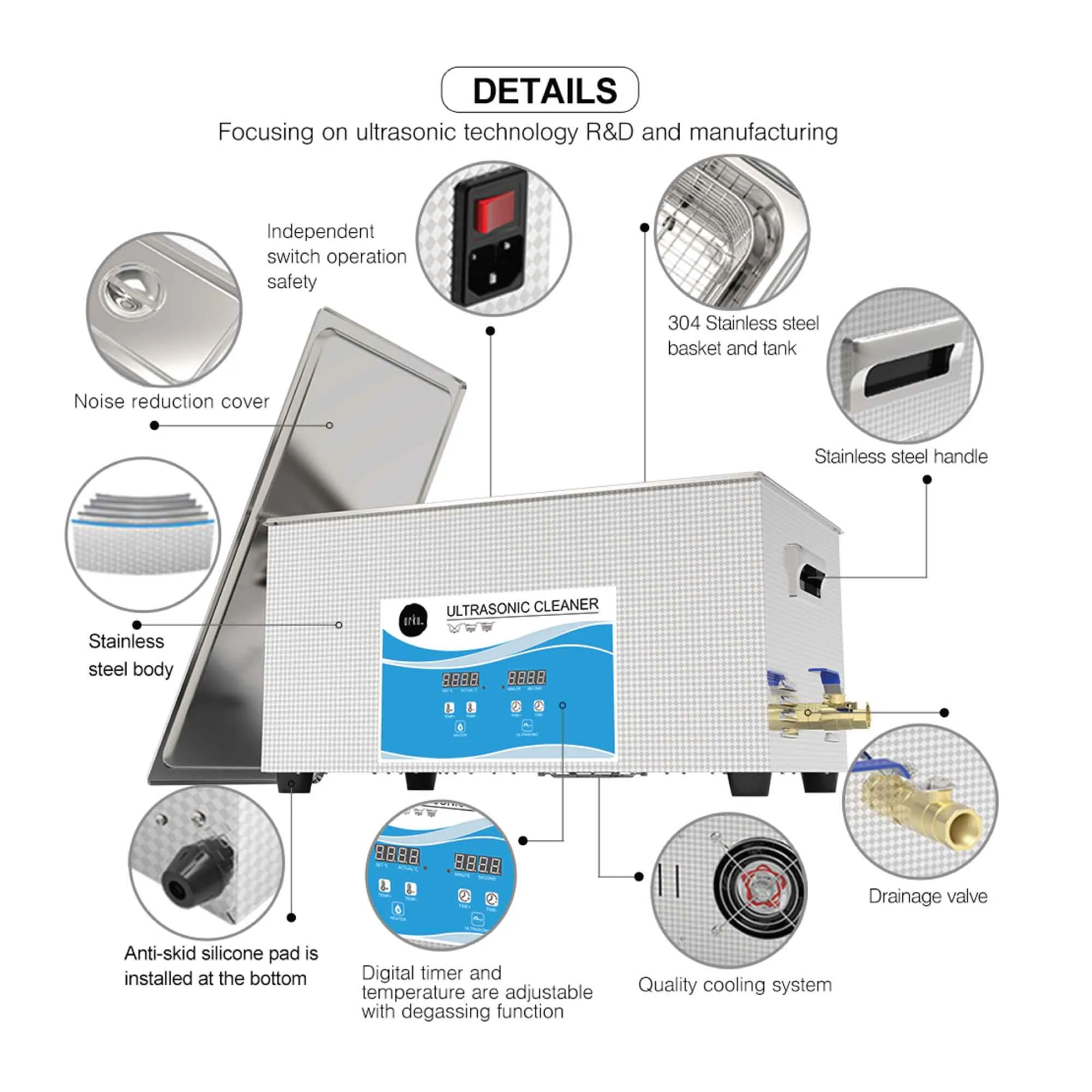 22L Digital Ultrasonic Cleaner | Jewelry & Parts Cleaning | Ultra Sonic Bath with Degas Function