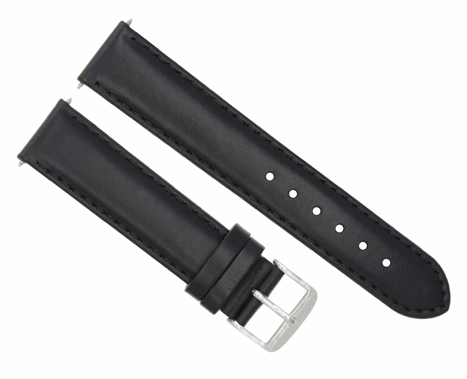 22MM LEATHER STRAP SMOOTH BAND  FOR BREITLING WATCH NAVITMIER BENTLEY BLACK