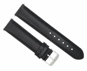 22MM LEATHER STRAP SMOOTH BAND  FOR BREITLING WATCH NAVITMIER BENTLEY BLACK