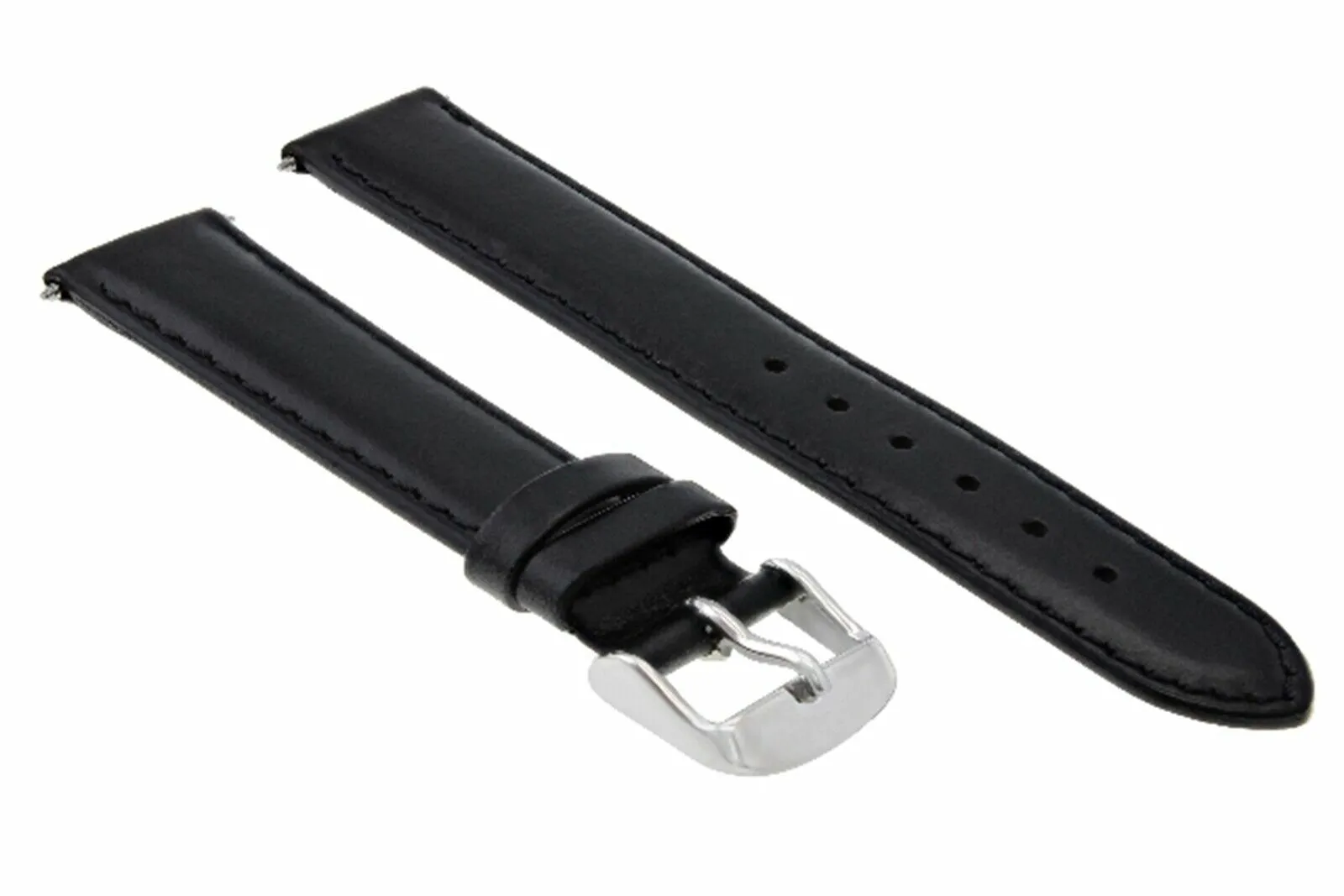 22MM LEATHER STRAP SMOOTH BAND  FOR BREITLING WATCH NAVITMIER BENTLEY BLACK