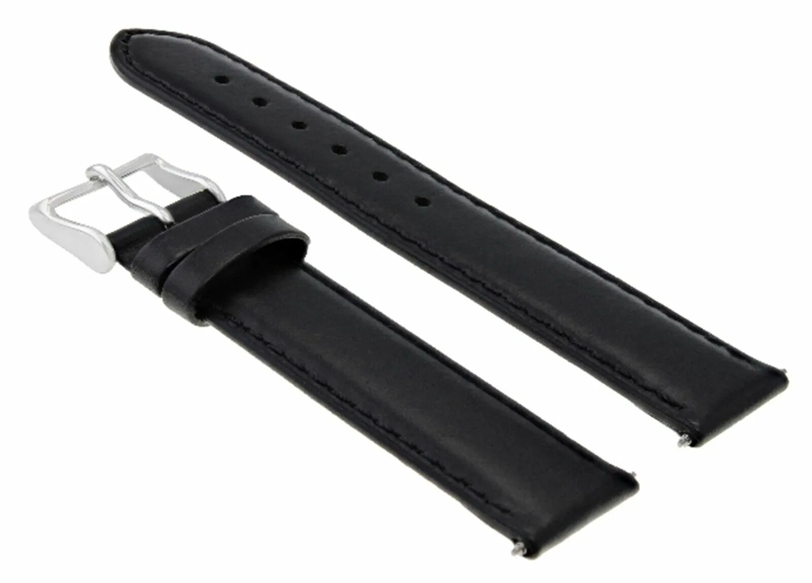 22MM LEATHER STRAP SMOOTH BAND  FOR BREITLING WATCH NAVITMIER BENTLEY BLACK