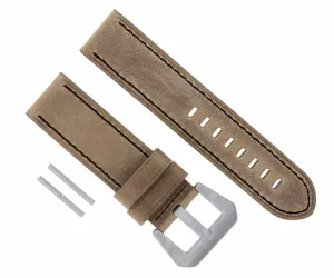22MM PAM LEATHER STRAP WATCH BAND FOR PANERAI 111 119 244 049 120 GMT SAND BLACK