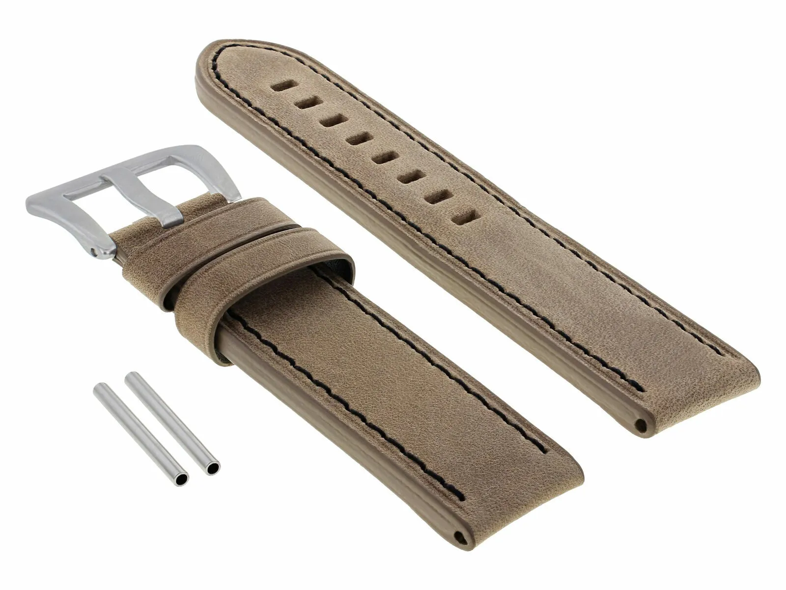 22MM PAM LEATHER STRAP WATCH BAND FOR PANERAI 111 119 244 049 120 GMT SAND BLACK