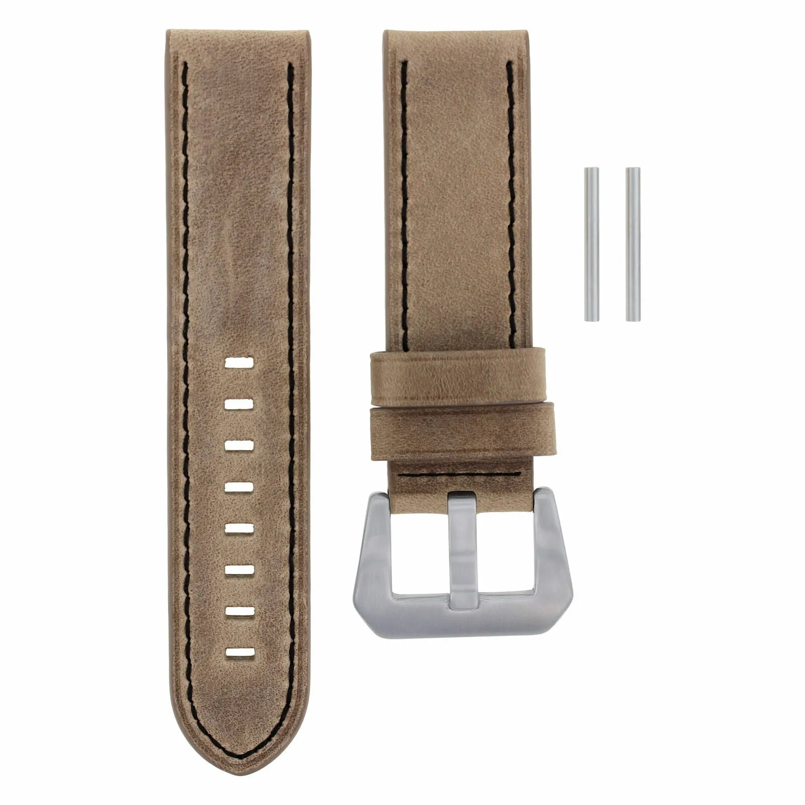 22MM PAM LEATHER STRAP WATCH BAND FOR PANERAI 111 119 244 049 120 GMT SAND BLACK