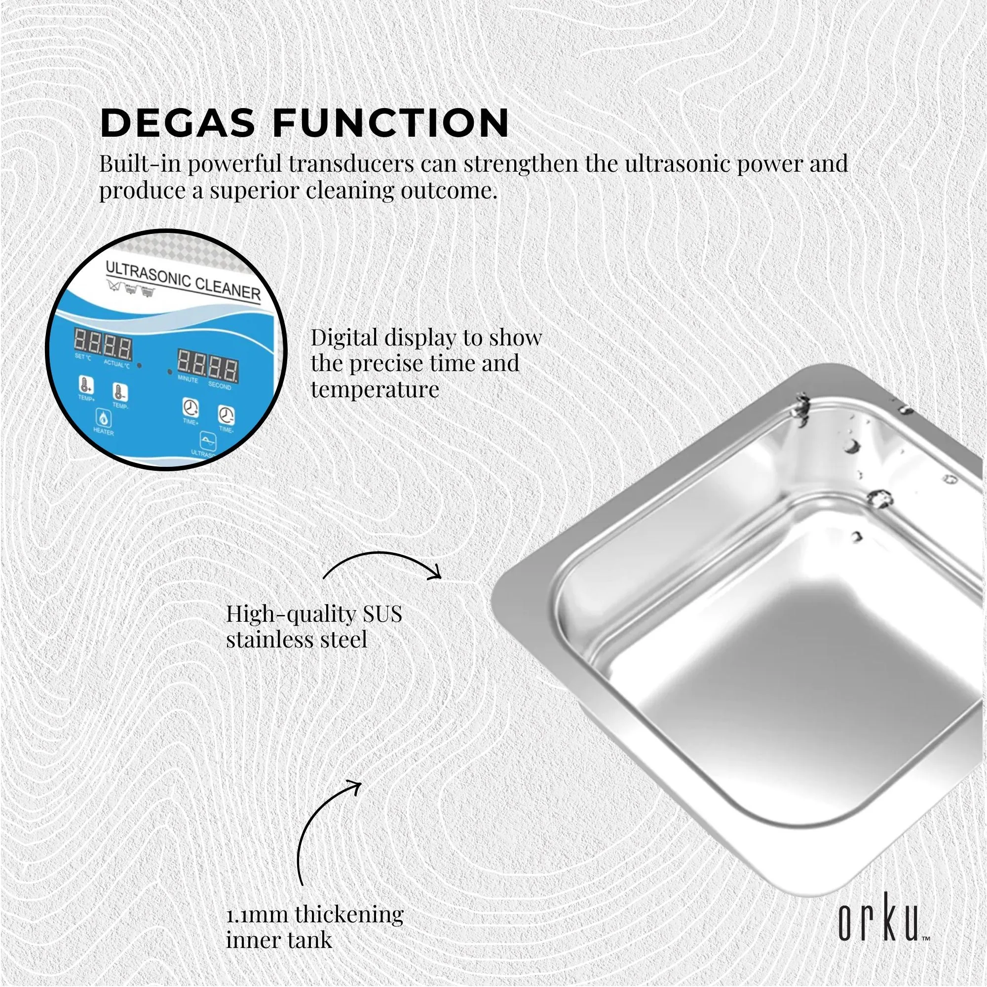 2L Digital Ultrasonic Cleaner | Jewelry & Parts Cleaning | Ultra Sonic Bath with Degas Function