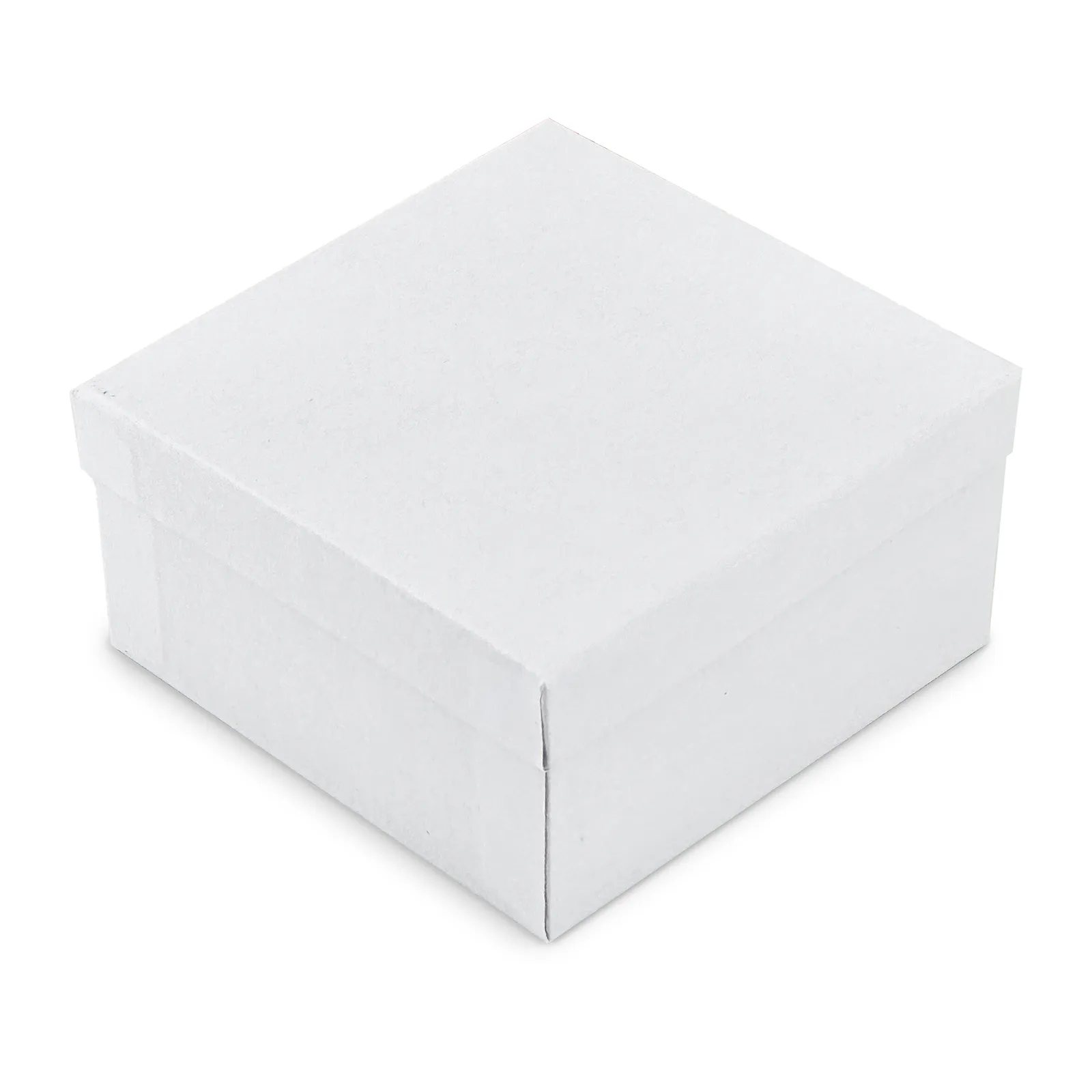3 3/4" x 3 3/4" x 2" Matte White Cotton Filled Paper Box