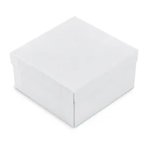 3 3/4" x 3 3/4" x 2" Matte White Cotton Filled Paper Box