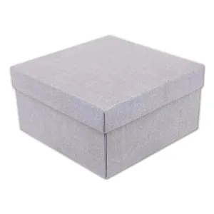 3 3/4" x 3 3/4" x 2" Pearl Gray Cotton Filled Paper Box