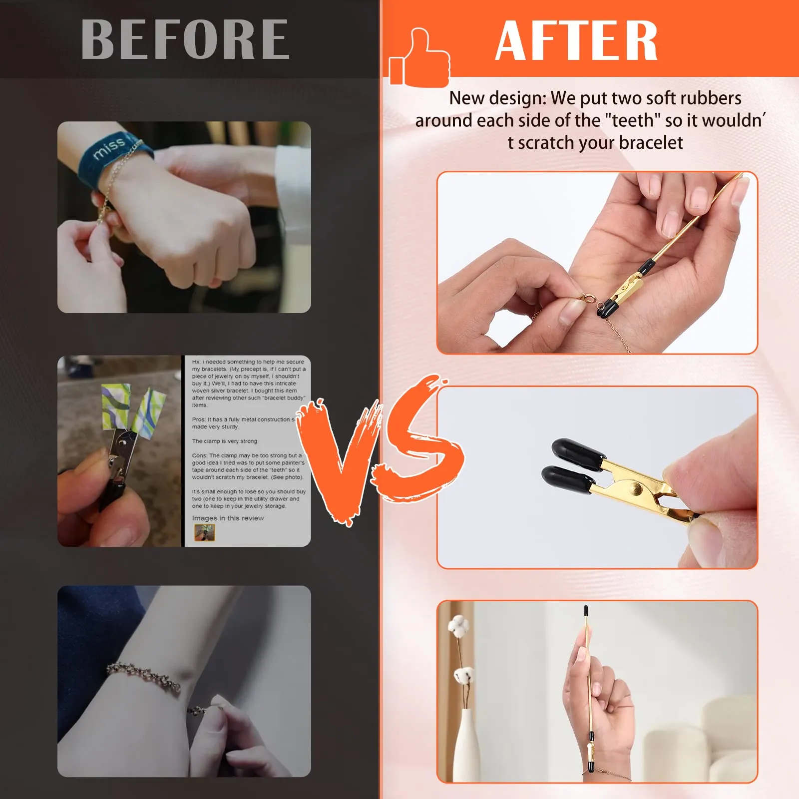 3 Pieces Bracelet Tool Buddy Jewelry Helper - Fastening and Hooking Equipment for Necklace, Watch Band & Jewelry Clasps, Zippers and Closures