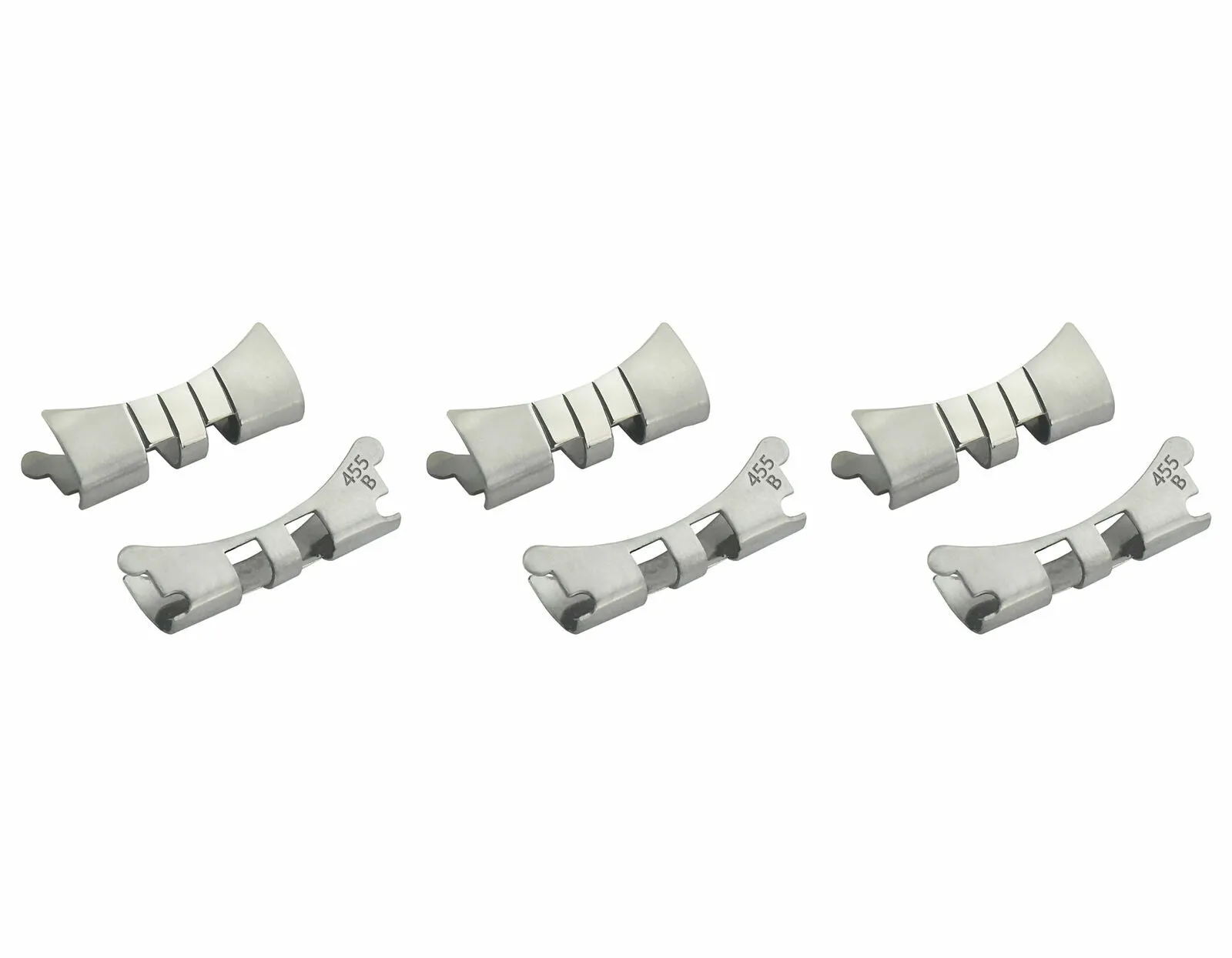 3 SET END LINK PIECE FOR JUBILEE WATCH BAND 34MM ROLEX 19MM DATE STAINLESS STEEL