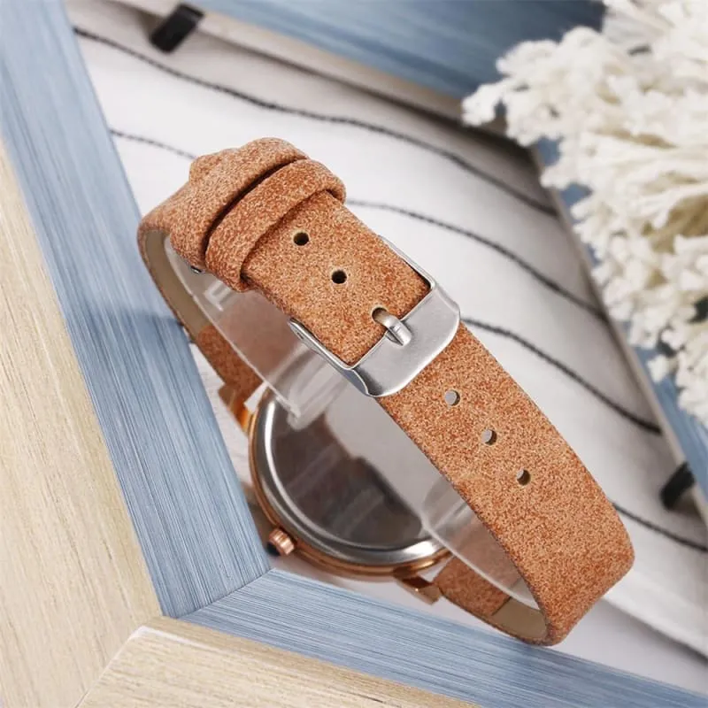 Abigale - Simple Brown Quartz Butterfly Watch