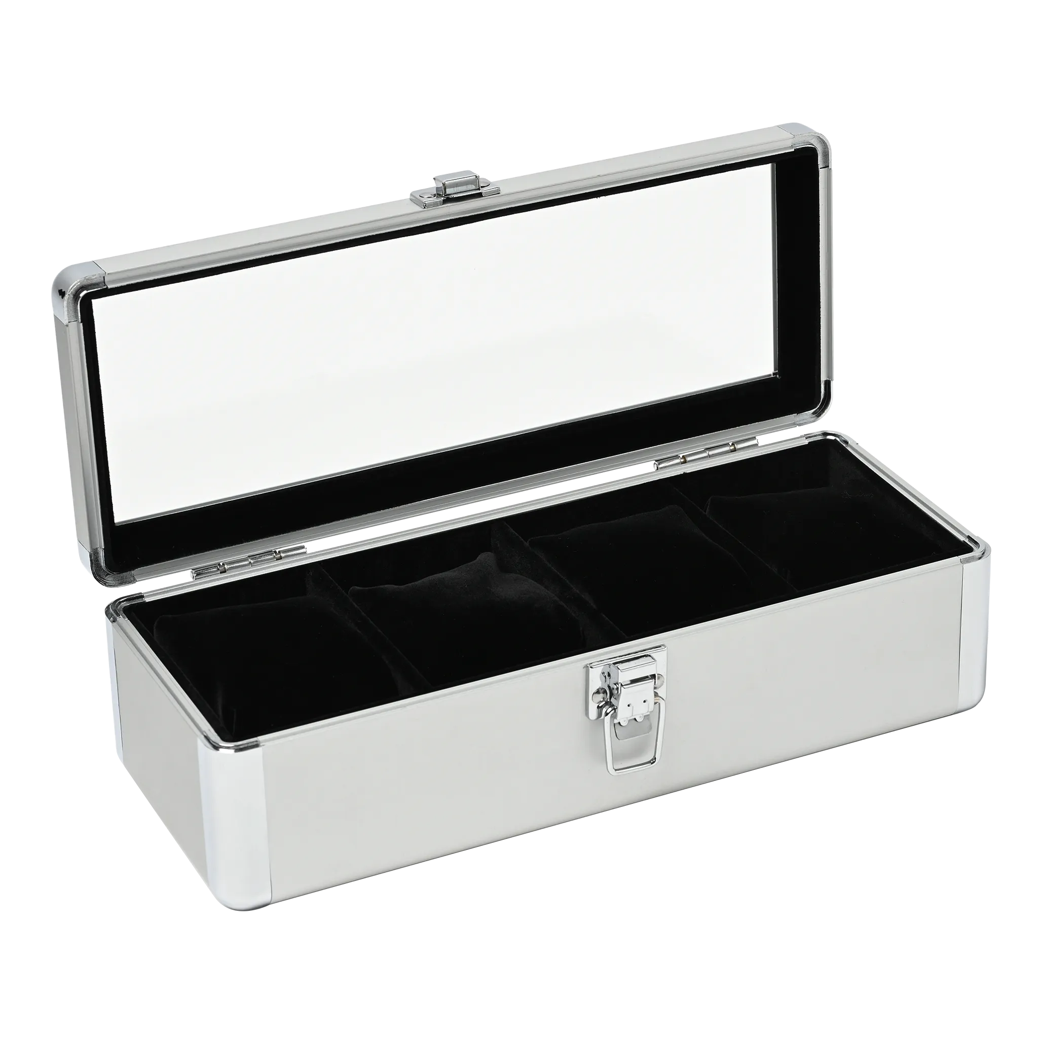 Aluminum watch case for 4 watches, 4 watch collection cases, aluminum, 1 piece ES-SE54025AL