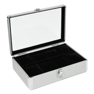 Aluminum watch case for 8 watches, 8 watch collection case, made of aluminum, 1 piece ES-SE54030AL