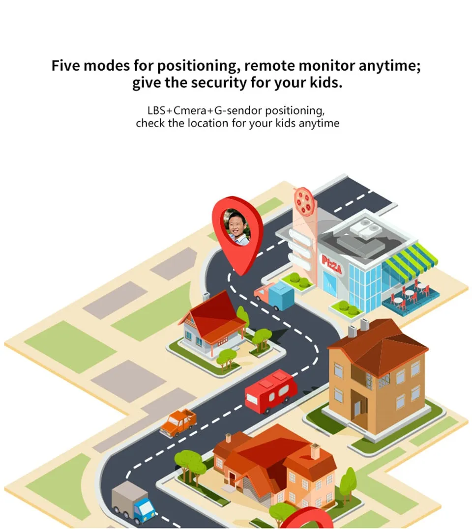 Anti-Lost Child Tracking Watch with SOS, Smart Monitoring & Positioning for IOS and Android Phones