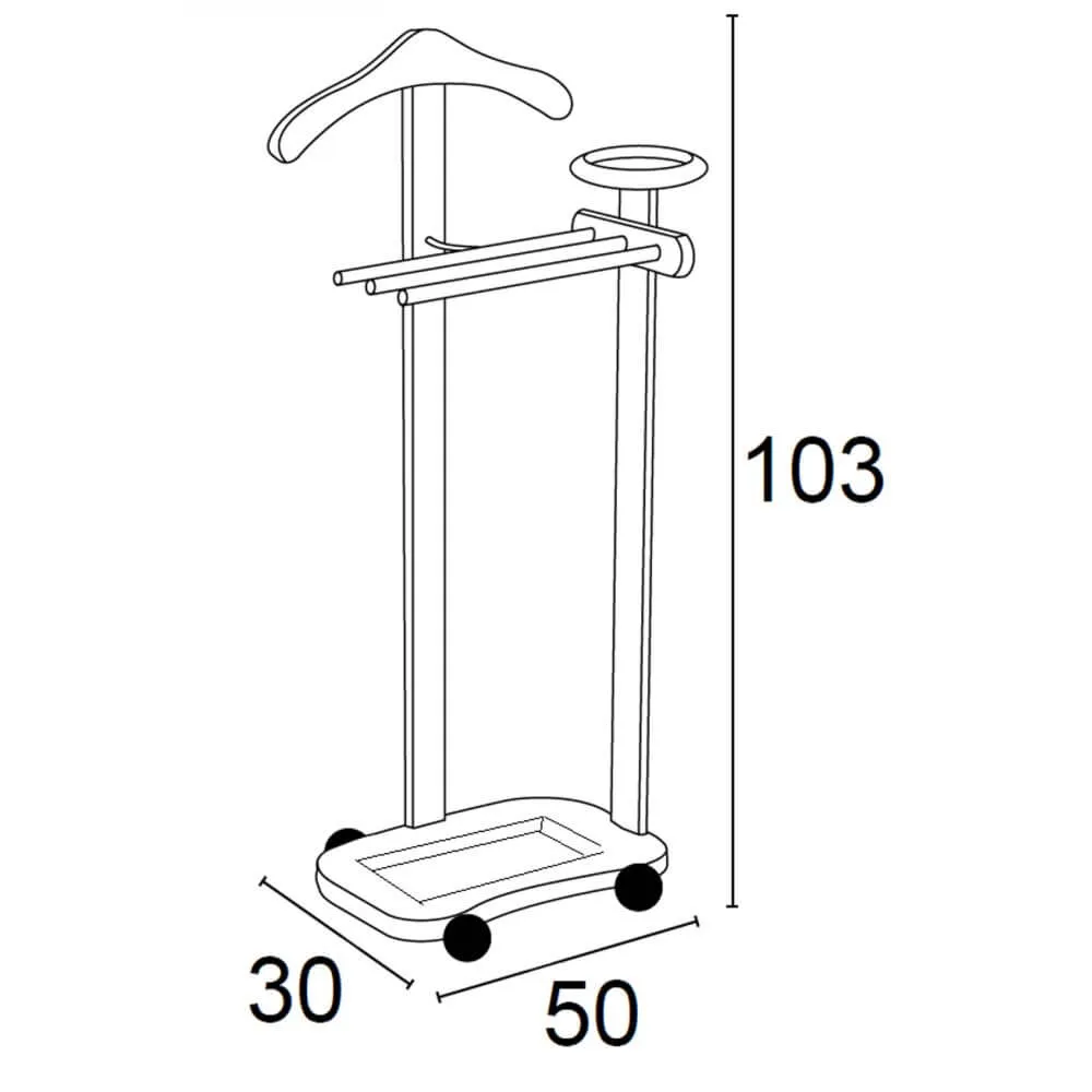 Antimo Clothes Valet Stand Cherry