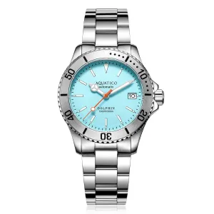 Aquatico Dolphin 38mm Dive Watch Tiffany Blue Dial (NH35)