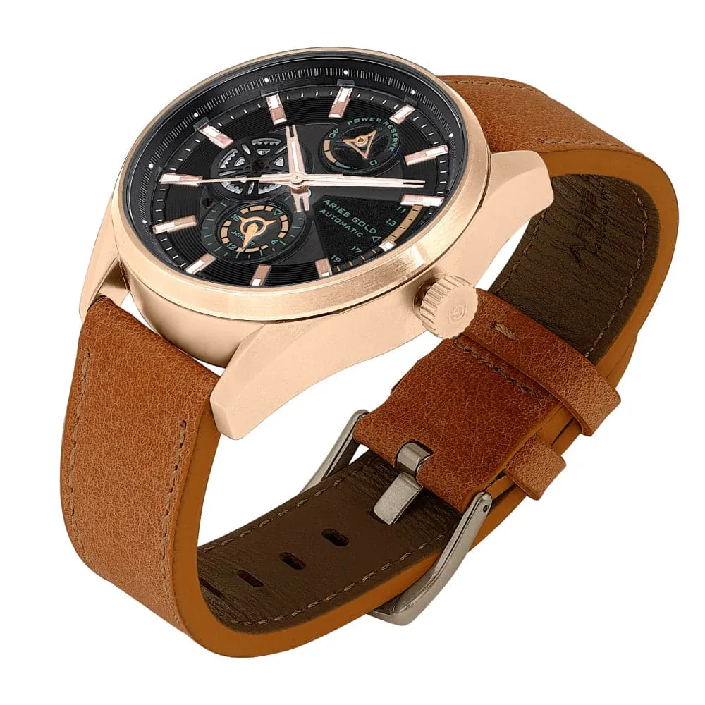 ARIES GOLD 500PCS LIMITED EDITION ROADSTER G 9021 RG-BK MEN'S WATCH