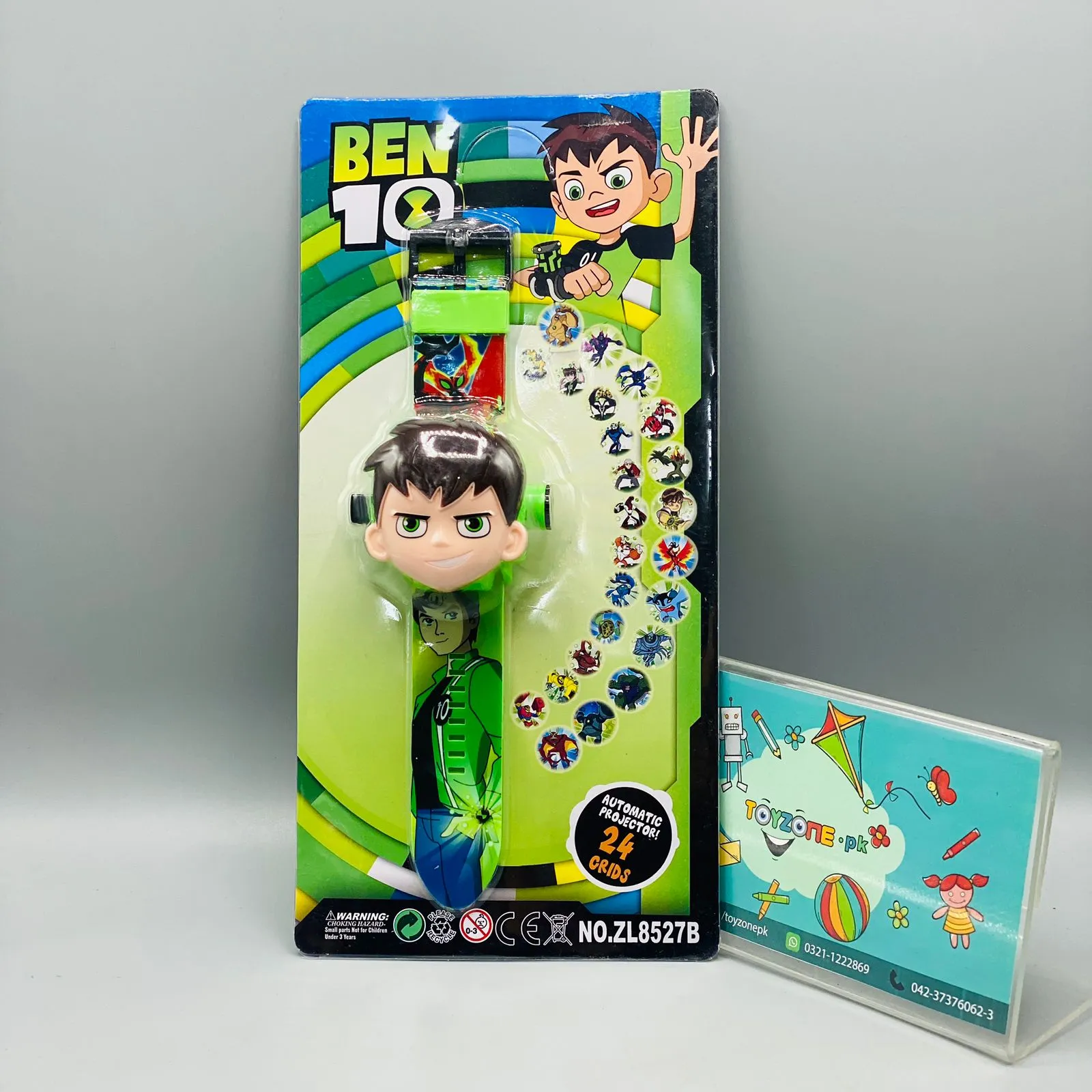 Baby Boy Multi-Functional Watch In ben 10 Design Displays 24 Grids Also With Lighting
