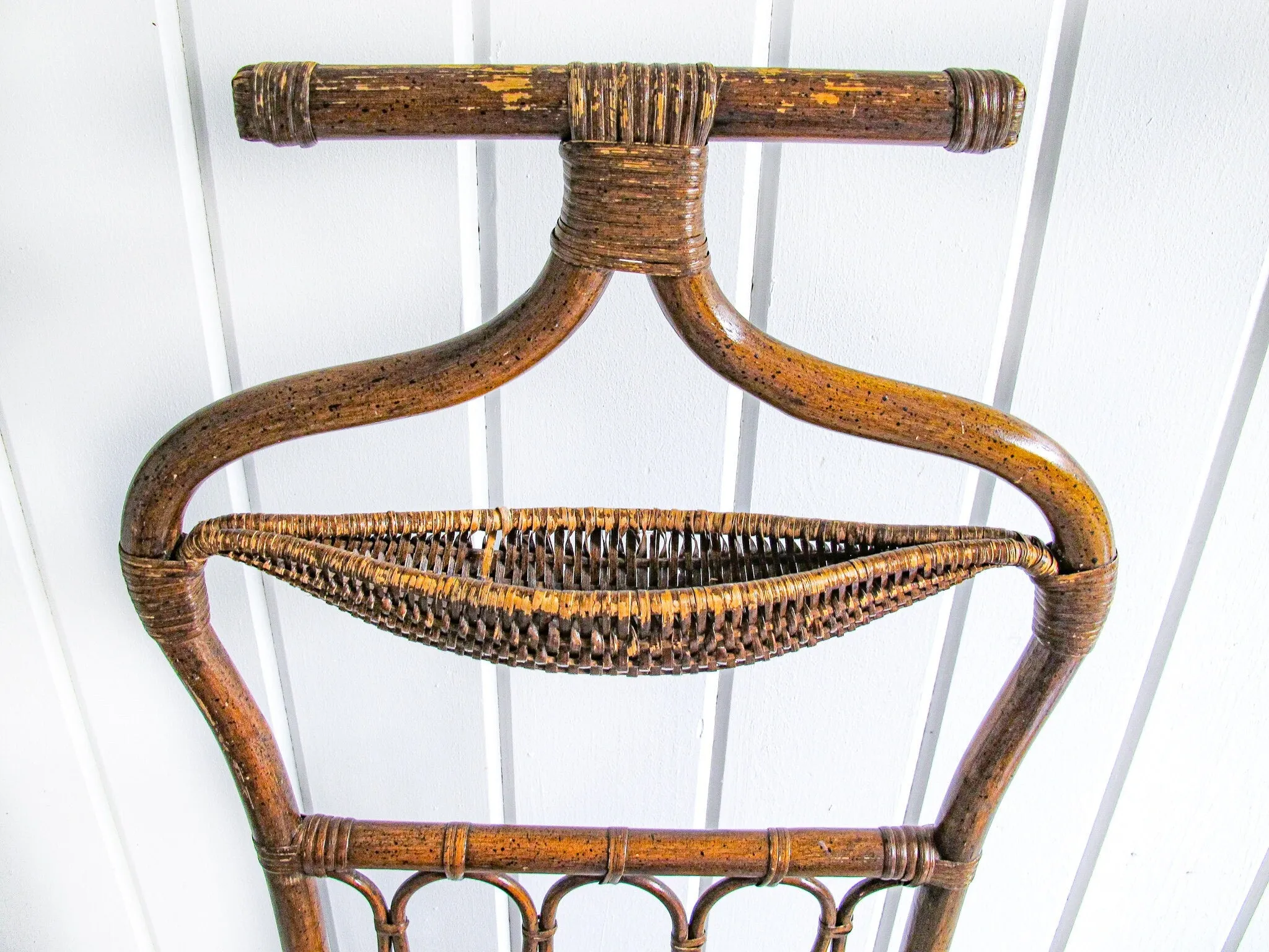 Bamboo and Wicker Butlers Stand
