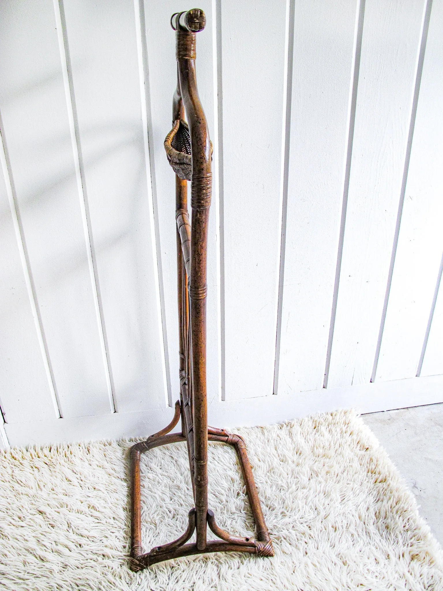 Bamboo and Wicker Butlers Stand