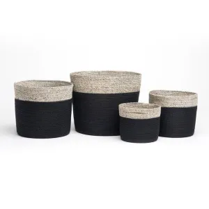 Bedford Extra Small Round Jute Storage Basket Charcoal