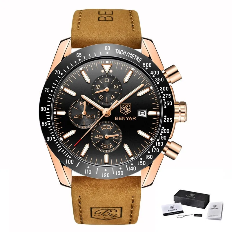 BENYAR Men's Luxury Sport Quartz Chronograph Watch
