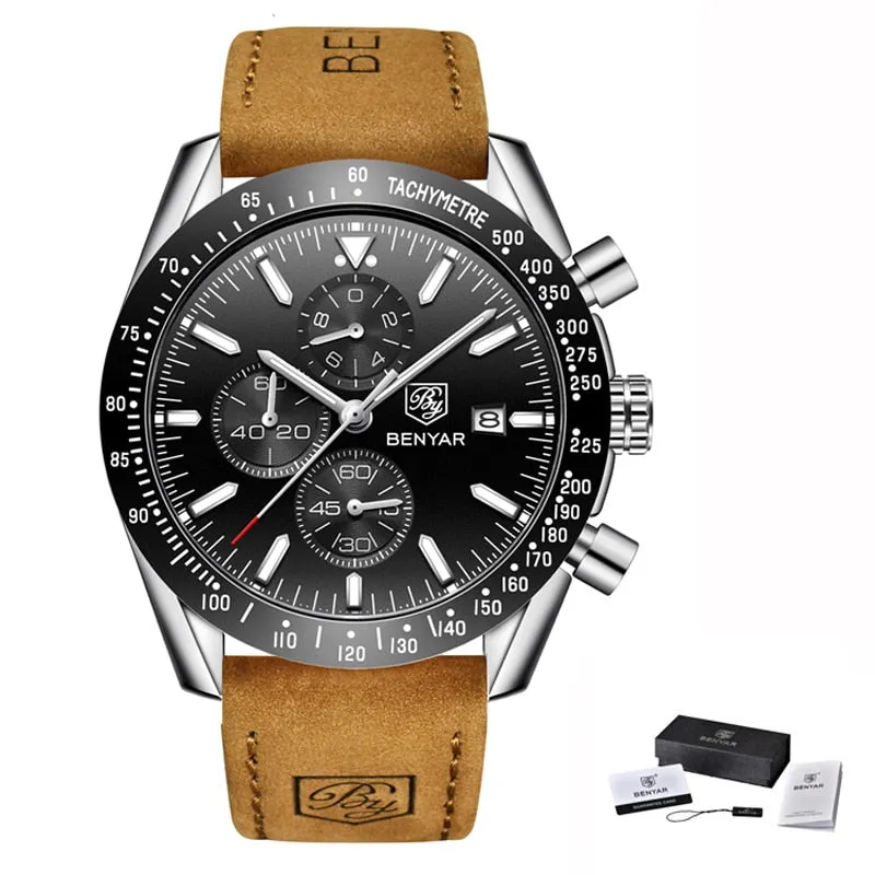 BENYAR Men's Luxury Sport Quartz Chronograph Watch