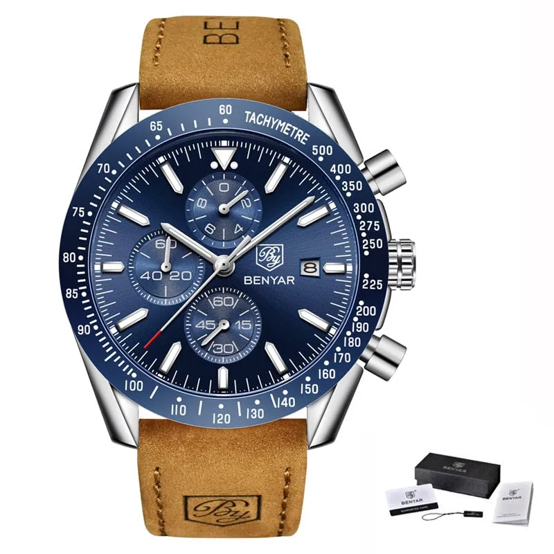 BENYAR Men's Luxury Sport Quartz Chronograph Watch