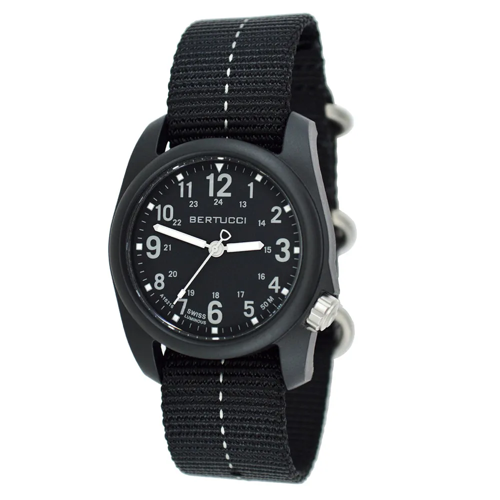 Bertucci Unisex Savvy Resin Case Black Dial Black Nylon Band Round Watch - 11043