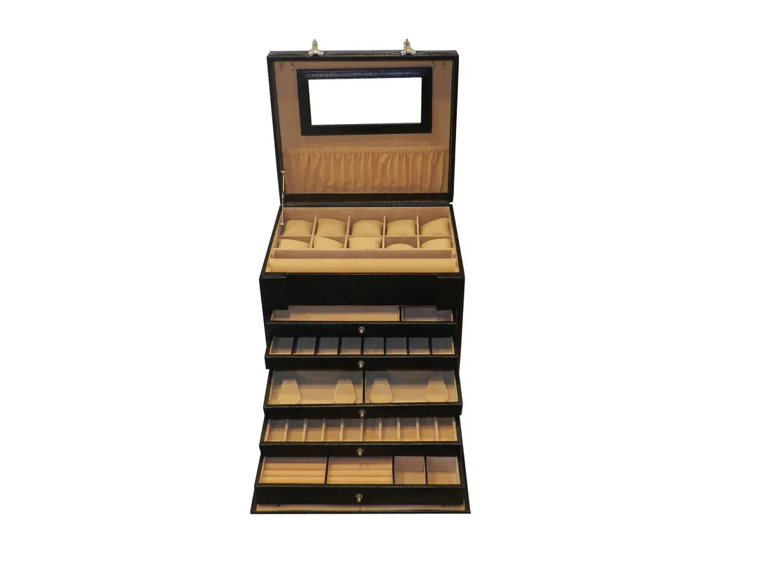 Big Jewelry Box Genuine Leather Multipurpose Watch & Jewelry Jambo JB