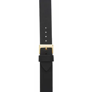 Black 18mm Leather Watch Strap