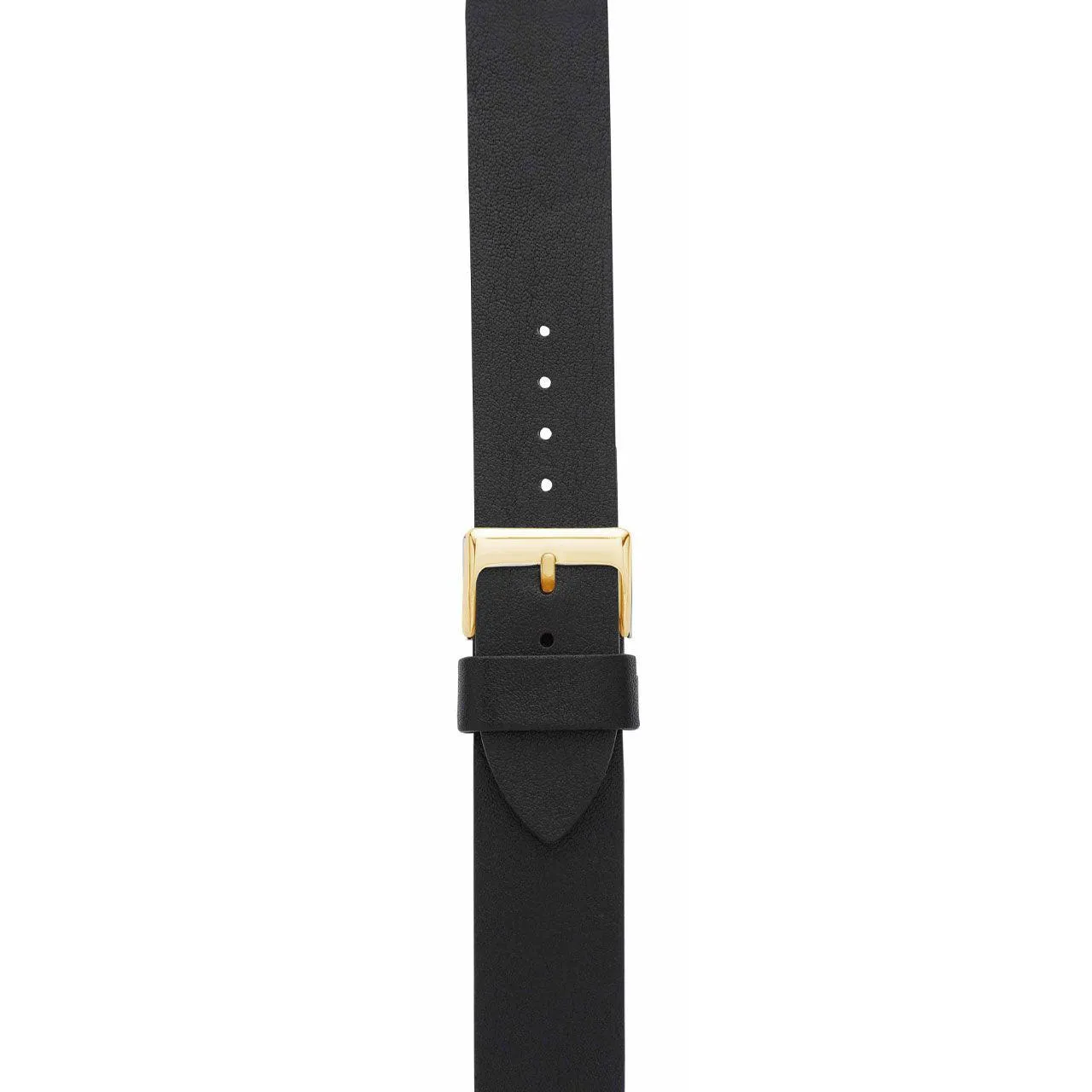 Black 18mm Leather Watch Strap