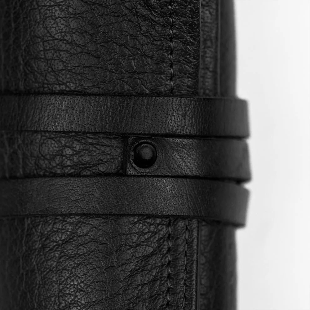 Black Leather Watch Roll
