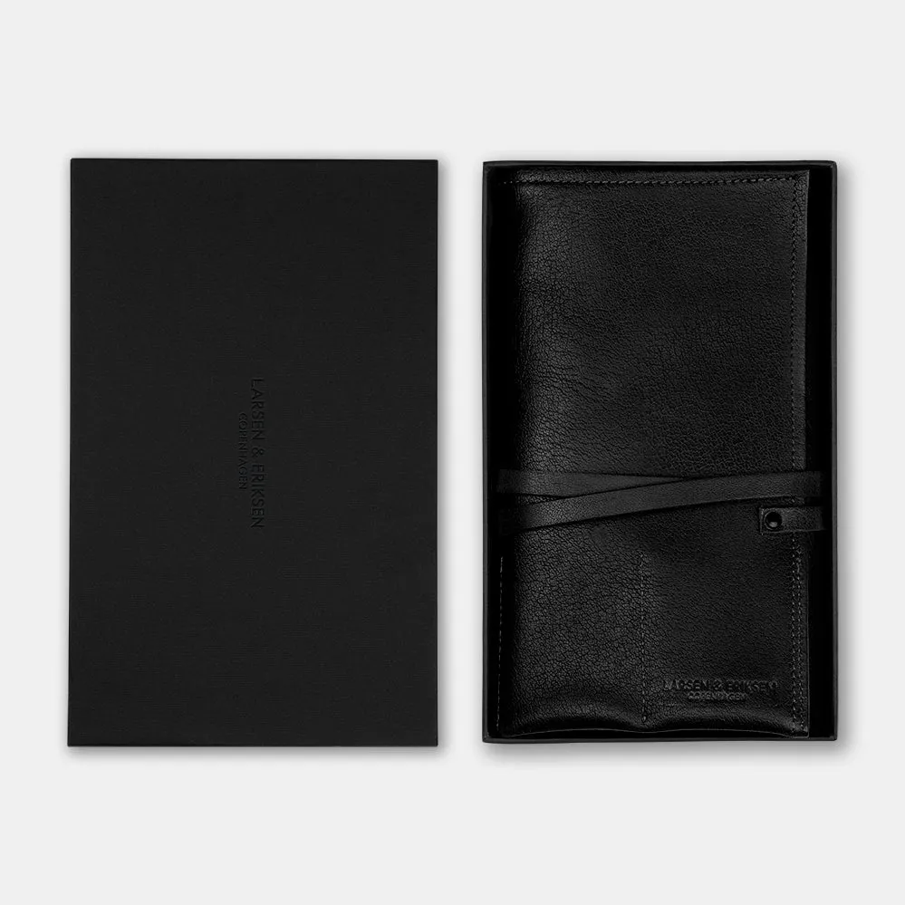 Black Leather Watch Roll
