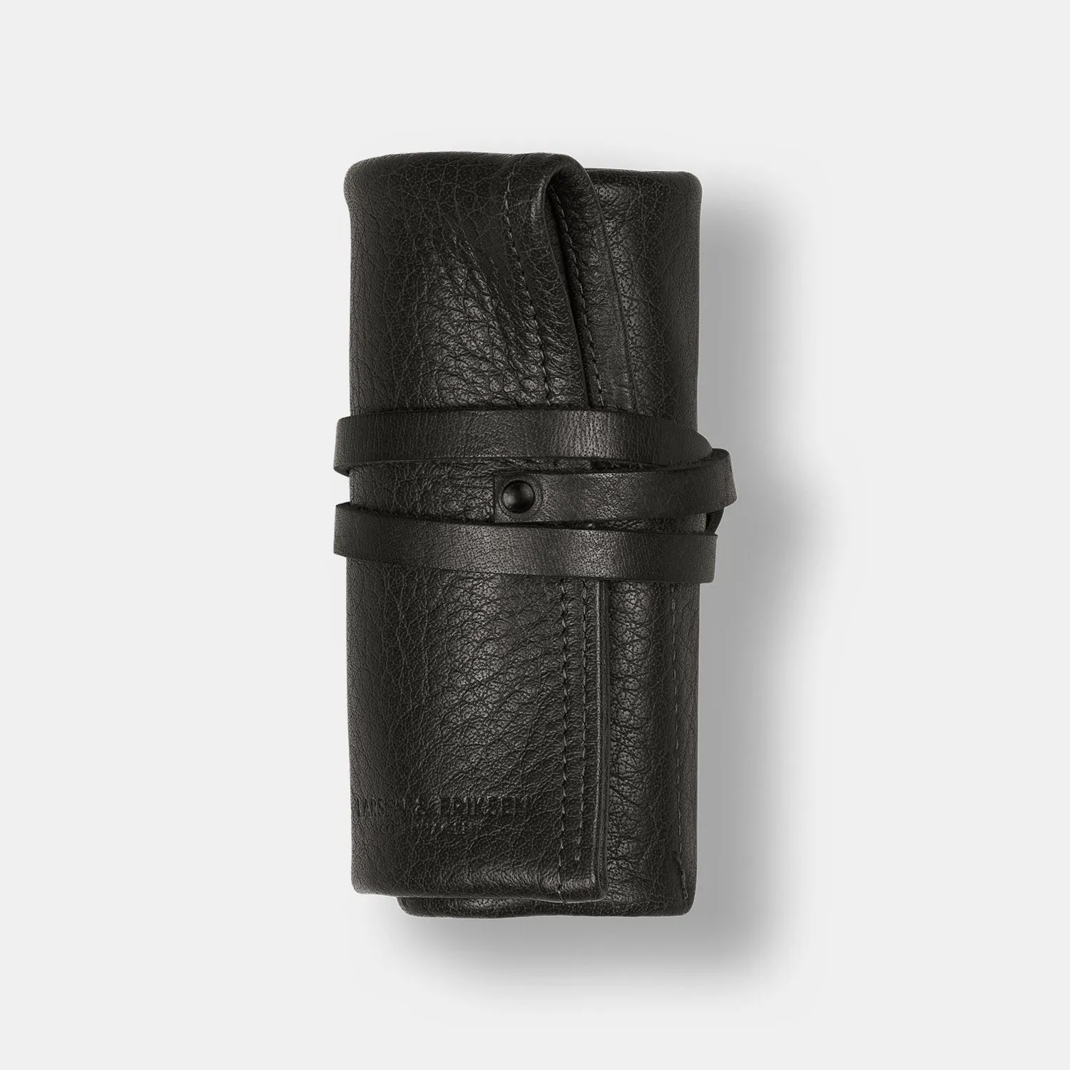 Black Leather Watch Roll