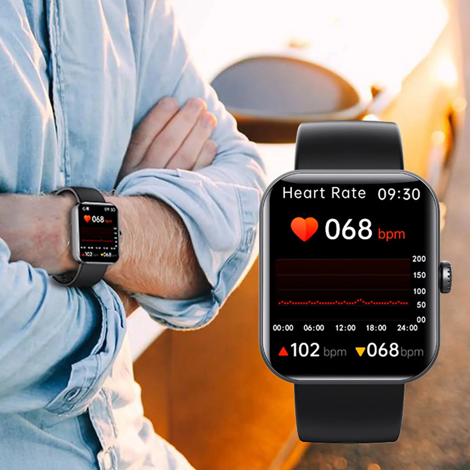 Bluetooth Smart Watch 1.9'' Blood Oxygen Test Smart Watch Heart Rate Monitoring